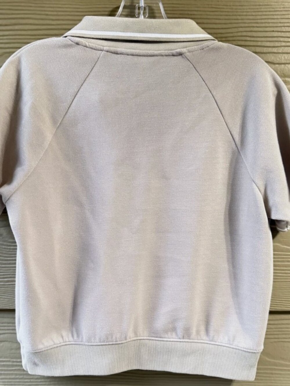 SPANX Women's AirEssentials Pique Polo Taupe Short Sleeve Collared Top Size M - Picture 5 of 8